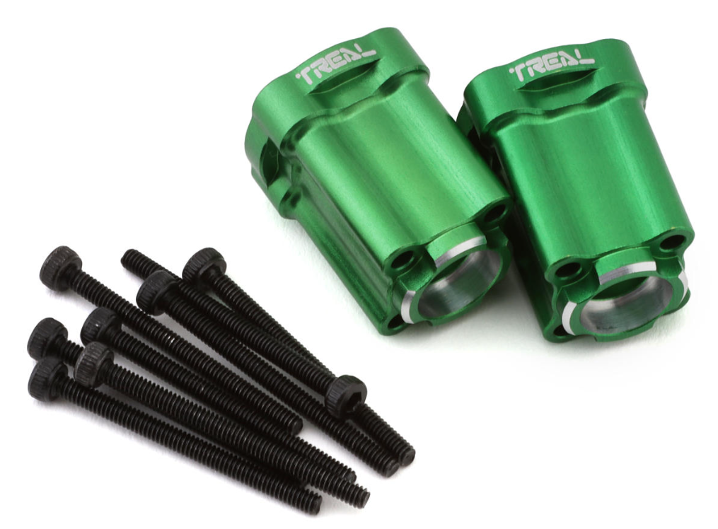Treal Hobby Losi Mini LMT Aluminum Rear Hub Axle Mounts (Green) (2) (0 Degree) TLHTLMT18-18