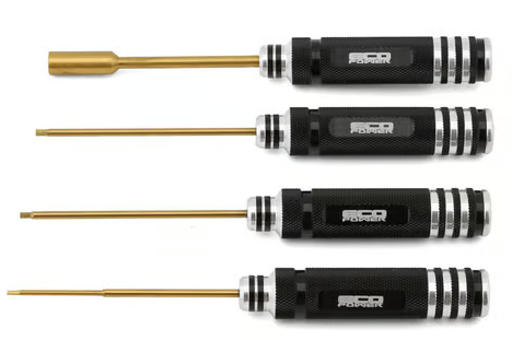 EcoPower 4-Piece Metric Hex & Nut Driver Tool Set (1.5, 2.0, 2.5mm Hex Drivers) ECP-3082