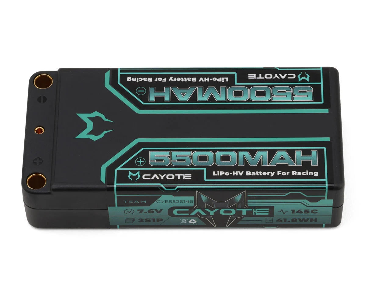 CYE552S145 Cayote 2S 145C LCG Shorty LiHV Battery (7.6V/5500mAh) w/5mm Bullets