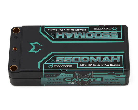 CYE552S145 Cayote 2S 145C LCG Shorty LiHV Battery (7.6V/5500mAh) w/5mm Bullets
