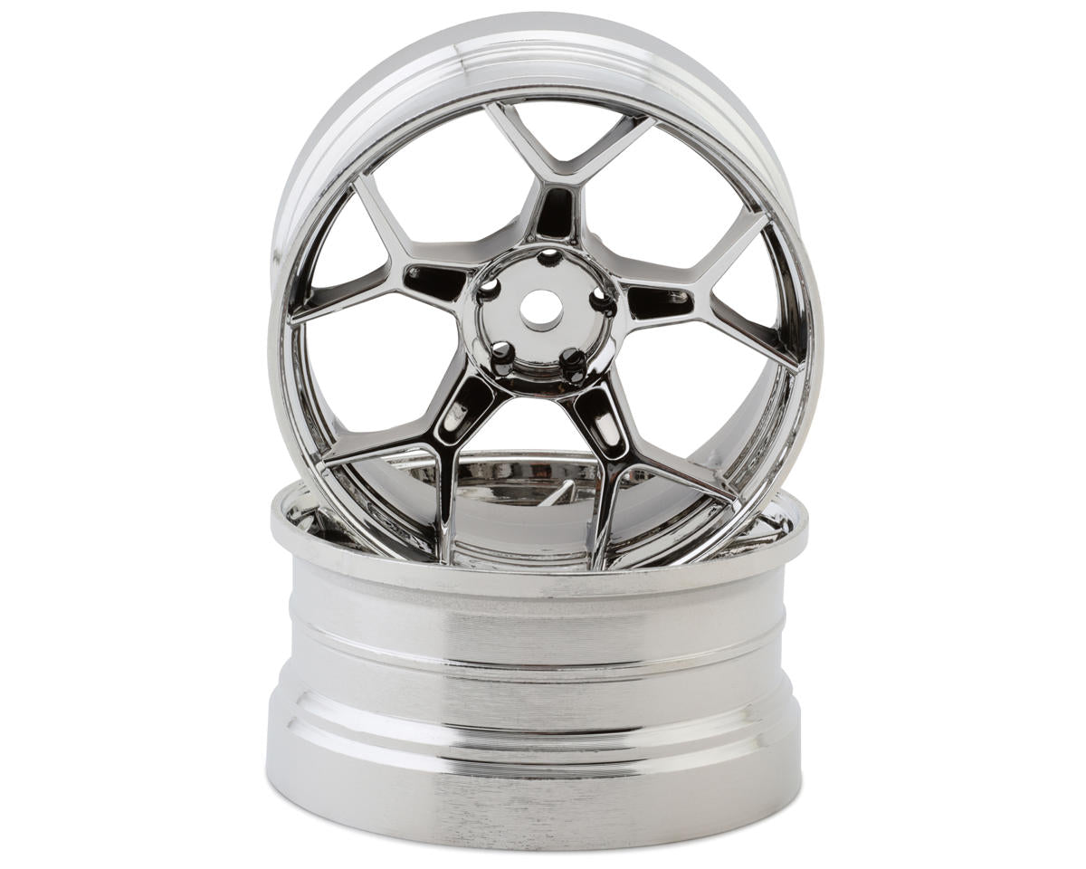 DS Racing Feathery Split Spoke Drift Wheels (Chrome) (2) (8mm Offset) w/12mm Hex