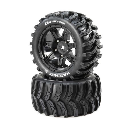 DURATRAX Hatchet X Belted Mounted Tires, 24mm Black (2)