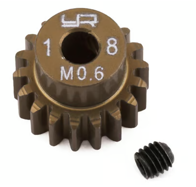 Yeah Racing Mod 0.6 Hard Coated Aluminum Pinion Gear (18T)