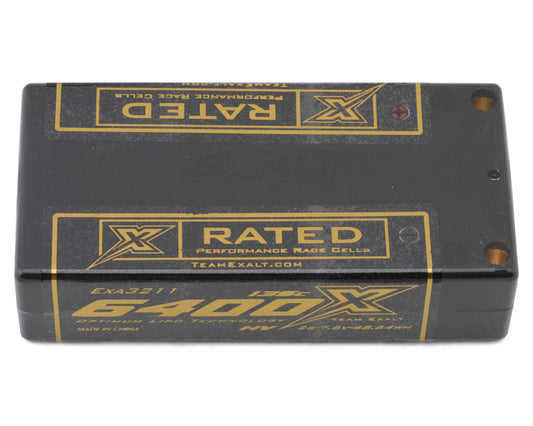 Team Exalt "X-Rated" HVX Shorty 2S 135C Lipo Battery (7.6V/6400mAh) w/5mm Connectors (ROAR Approved)