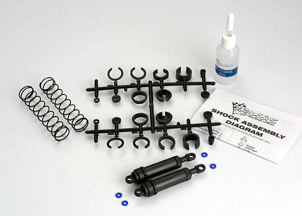 TRAXXAS Ultra Shocks (black) (xx-long) (complete w/ spring pre-load spacers & springs) (rear) (2)