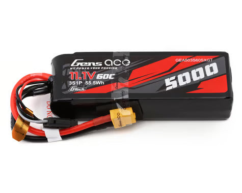 Gens Ace G-Tech Smart 3S LiPo Battery 60C (11.1V/5000mAh) w/XT60 Connector GEA503S60SXGT