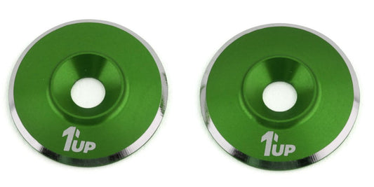 1UP Racing 3mm LowPro Wing Washers (Green Shine) (2) 1UP820821
