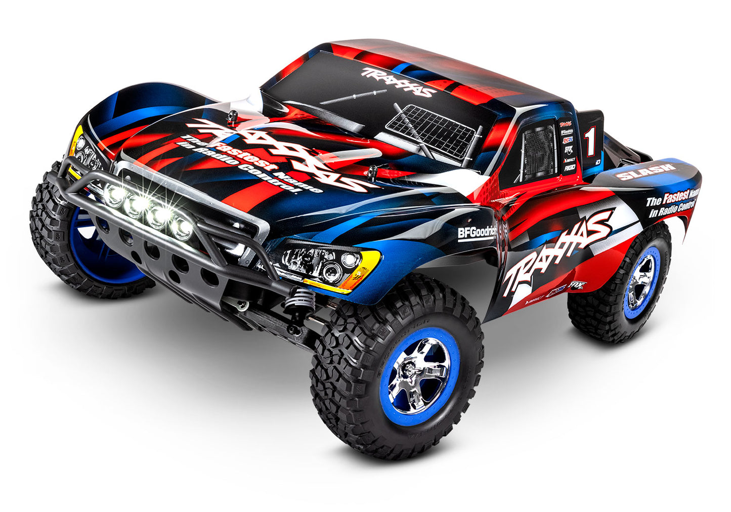 TRAXXAS SLASH 2WD WITH LED LIGHTS RED/BLUE