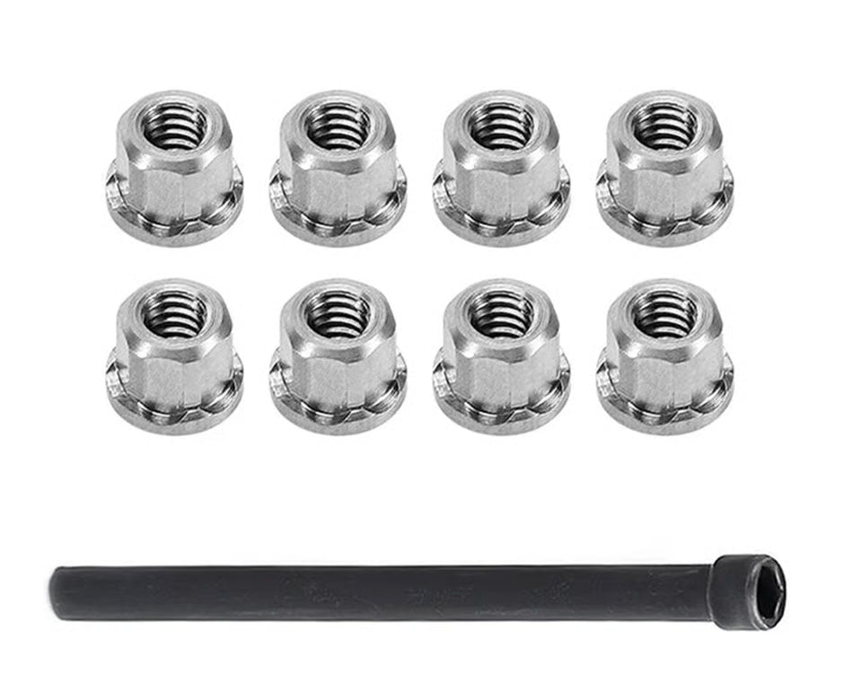 Injora Axial SCX30 2mm Stainless Steel Wheel Nuts (8)