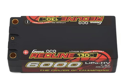 Gens Ace Redline 2S 130C LiHV Battery Pack w/5mm Bullets (7.6V/6000mAh) GEA60002S13D5