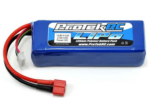 ProTek RC 4S LiPo 20C Battery Pack (14.8V/2100mAh) (Starter Box) w/T-Style Connector PTK-5186