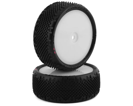 JConcepts Pin Swag 2.2" Pre-Mounted 4WD Front Buggy Carpet Tires (White) (2) w/12mm Hex (Pink)