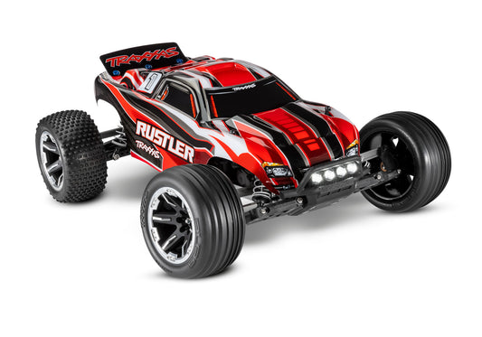 TRAXXAS RUSTLER WITH LED LIGHTS RED