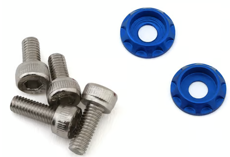 Team Brood 3mm 6061 Aluminum Heatsink Motor Washers w/Screws (Blue)