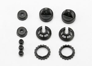TRAXXAS Caps and spring retainers, GTR shock (upper cap (2)/ hollow balls (4)/ bottom cap (2)/ upper retainer (2)/ lower retainer (2))