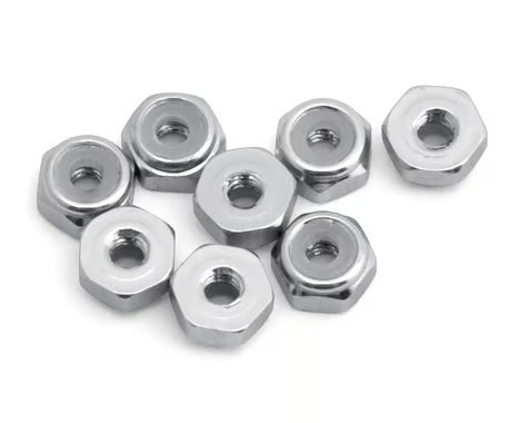 Kyosho 2mm Aluminum Ny-Lock Nuts (Silver) (8)