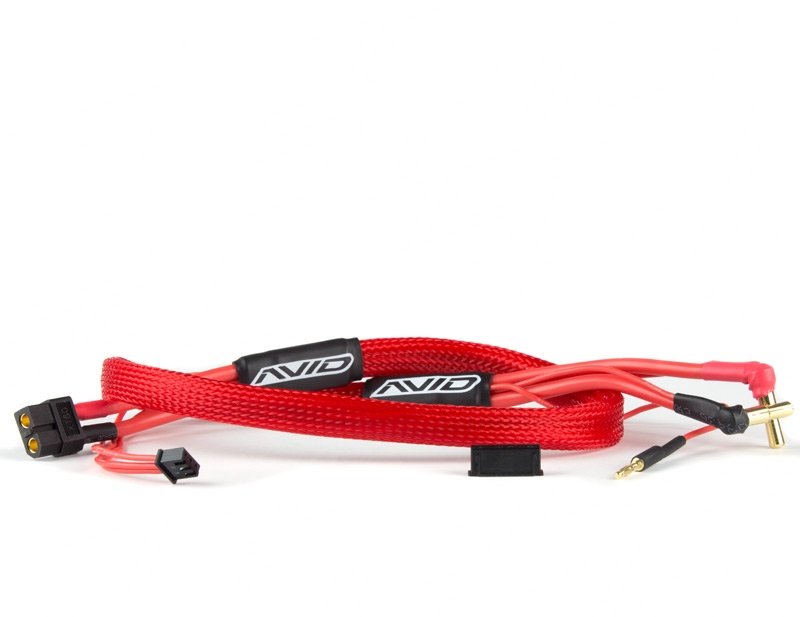 Avid RC - 2S Charge Lead Cable XT60 to 4/5mm Bullet Connector (2') | Red