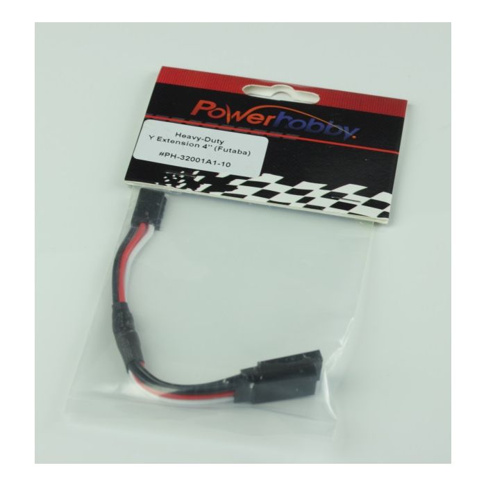 Powerhobby 4" Heavy Duty Y Servo Extension / Harness Futaba Connector PH-32001A1-10