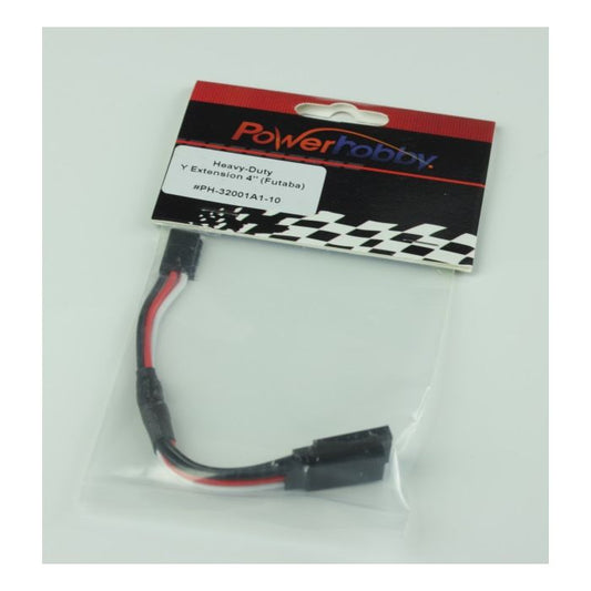 Powerhobby 4" Heavy Duty Y Servo Extension / Harness Futaba Connector PH-32001A1-10