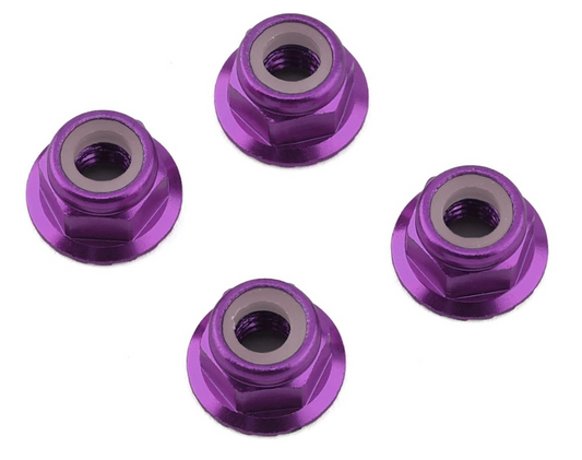1UP Racing 4mm Serrated Aluminum Locknuts (Purple) (4) 80522