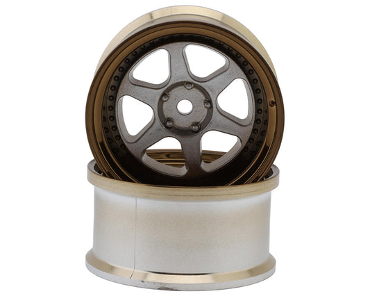 LAB Meister L1 1/10 Drift Wheels (Bronze/Silver) (2) (6mm Offset) w/12mm Hex