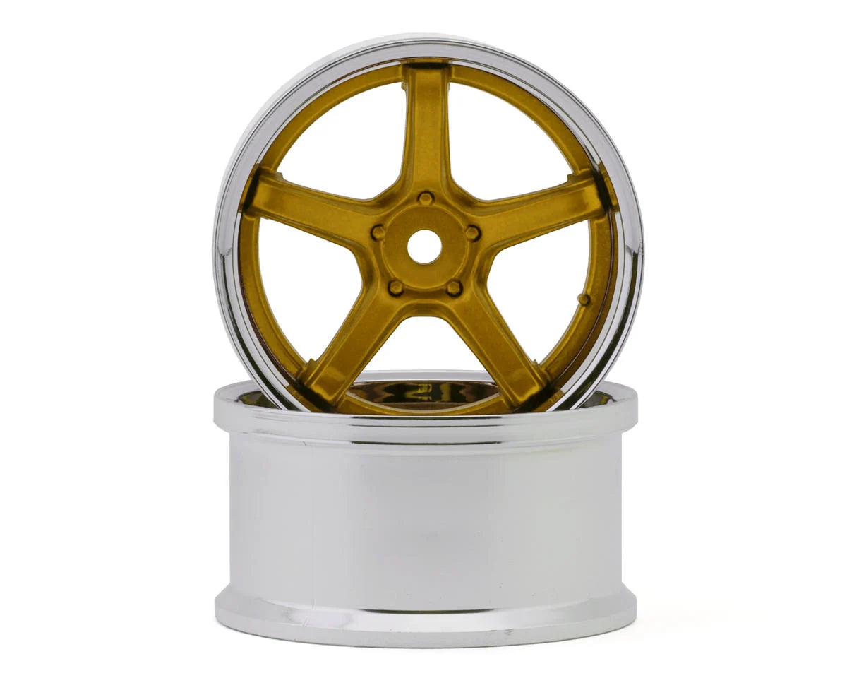 LAB Work Emotion T5R 1/10 2-Piece Concave Drift Wheels (Candy Gold) (2) (6mm Offset) w/12mm Hex (Copy)