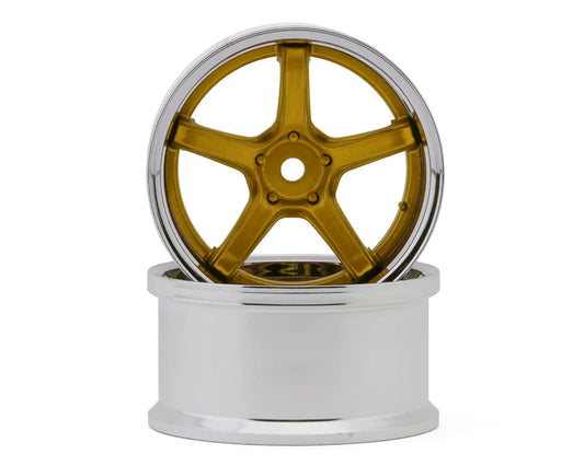 LAB Work Emotion T5R 1/10 2-Piece Concave Drift Wheels (Candy Gold) (2) (6mm Offset) w/12mm Hex (Copy)