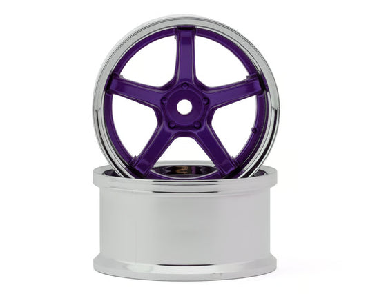 LAB Work Emotion T5R 1/10 2-Piece Concave Drift Wheels (Candy Purple) (2) (8mm Offset) w/12mm Hex