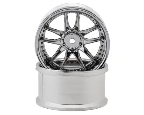 LAB Work Emotion CR3P 1/10 Super High Traction Drift Wheels (8mm Offset) (Chrome) (2) w/12mm Hex