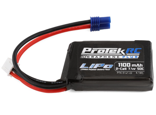 ProTek RC 2S 50C 1100mAh Losi Mini T/B & JRX2 LiPo Battery w/EC2 Connector PTK-5141-22