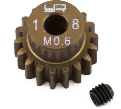 Yeah Racing Mod 0.6 Hard Coated Aluminum Pinion Gear (18T)