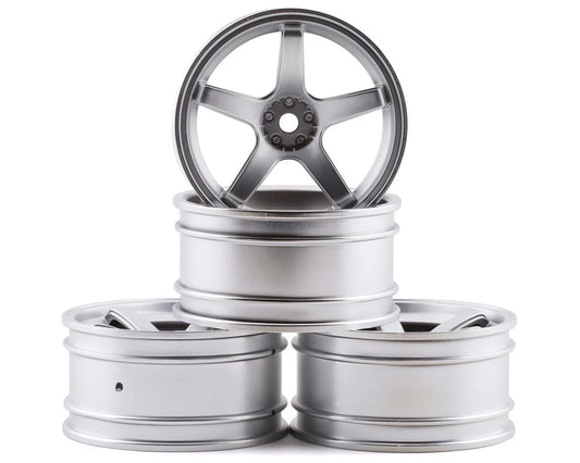 MST Flat silver 5 spokes wheel offset 5 (4) (5mm Offset) w/12mm Hex