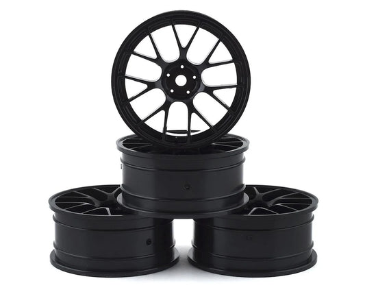 MST Black RE wheel 24mm (+0) (4) (0mm Offset) w/12mm Hex