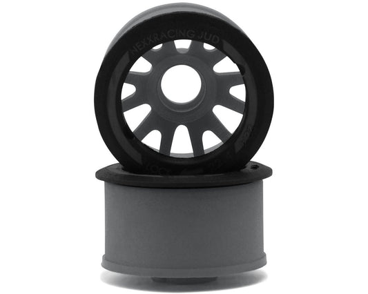 NEXX Racing Mini-Z RWD "JUD" EVO Rear Threaded Side-Wall Carbon Fiber Rims (3mm Offset) (Grey) (2)