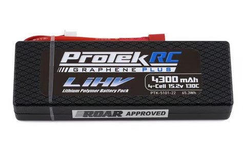 ProTek RC 4S 130C Low IR Si-Graphene + HV LCG LiPo Battery (15.2V/4300mAh) w/T-Style Connector (ROAR Approved)  PTK-5101-22