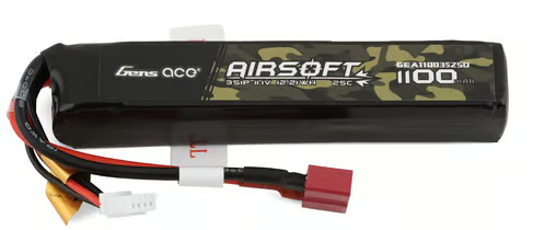 Gens Ace 3S 25C Airsoft LiPo Battery w/Deans Plug (11.1V/1100mAh)