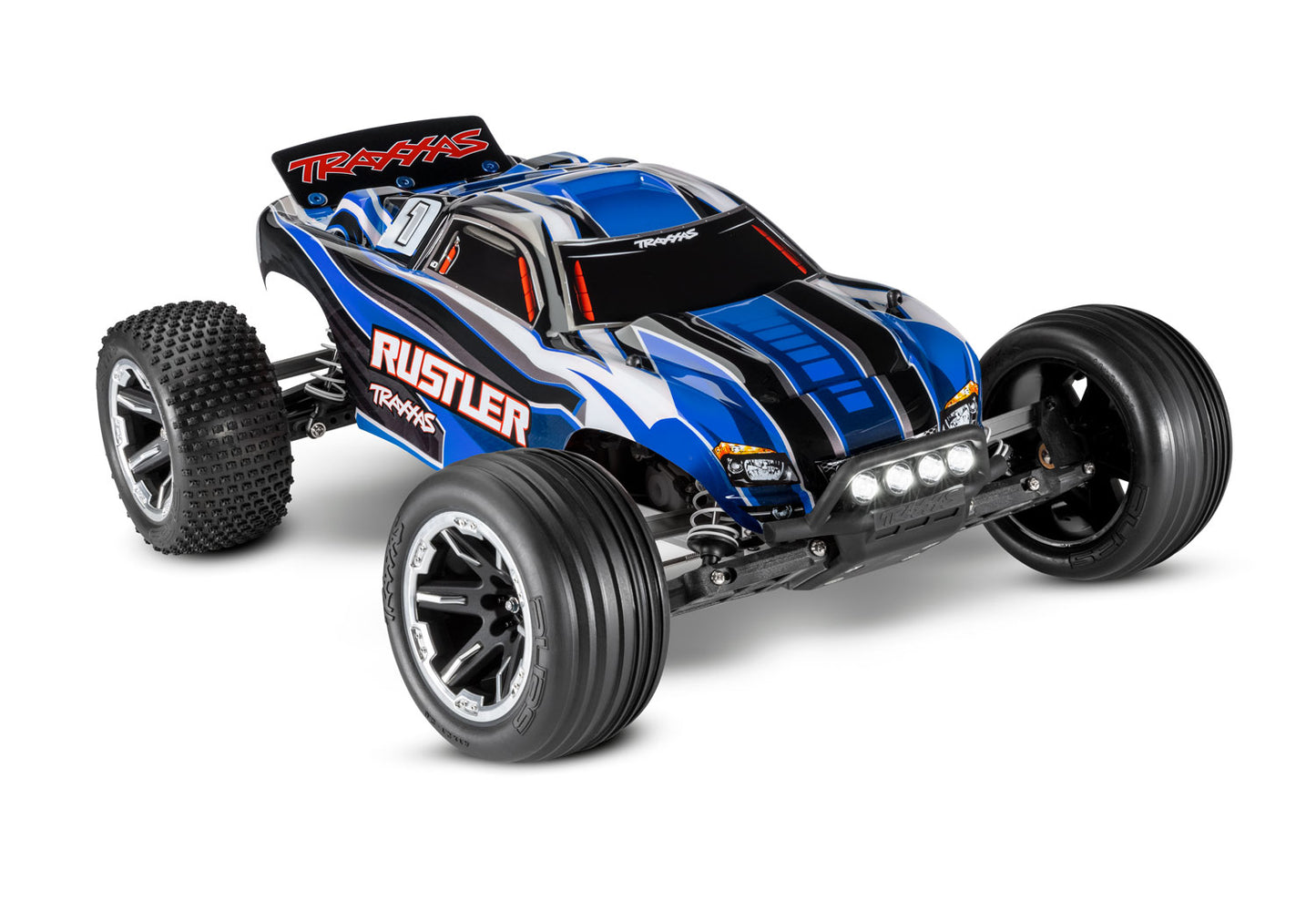 TRAXXAS RUSTLER WITH LED LIGHTS BLUE