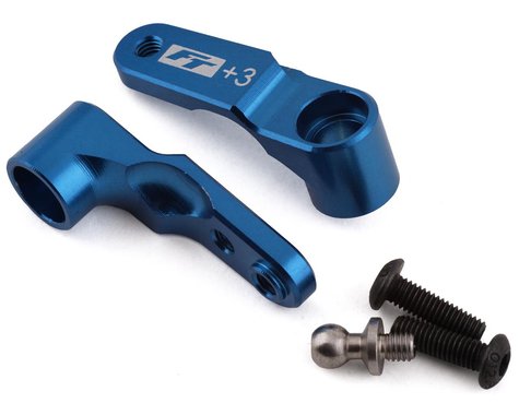 Team Associated RC10B6 Factory Team Aluminum Steering Bellcrank (Blue) (+3mm) ASC91914
