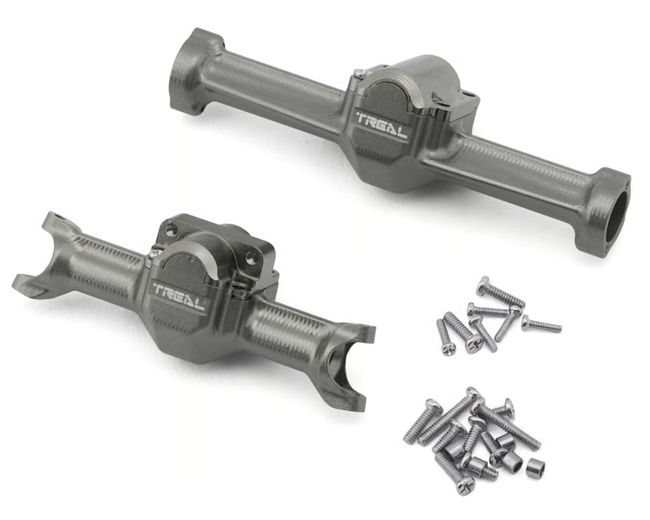 Treal Hobby Axial SCX30 7075 Aluminum Front & Rear Axle Housings Set (Gun Metal)