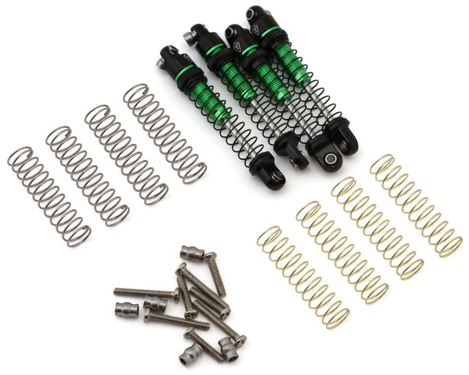 Treal Hobby Axial SCX30 29mm Aluminum Extended Threaded Shocks (Green) (4)