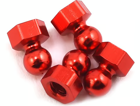 CRC Damper Tube Hex Ball Studs (Red) (4) CLN#13844