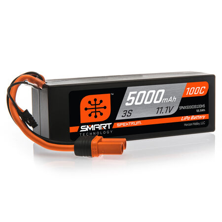 SPEKTRUM 5000mAh 3S 11.1V 100C Smart LiPo Hardcase; IC5