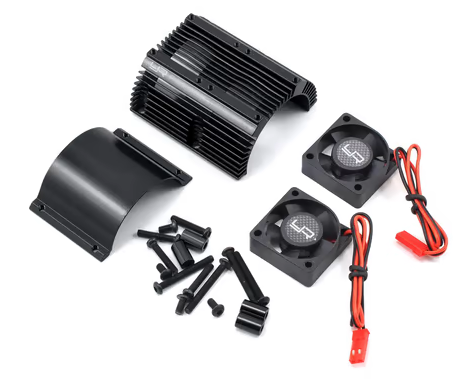 Yeah Racing 1/8 Twin Fan Aluminum Heat Sink w/2 Fans (Black) (40.8mm diameter)