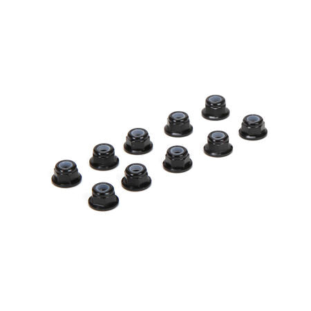 TLR M3 Flanged Aluminum Lock Nuts, Black (10)
