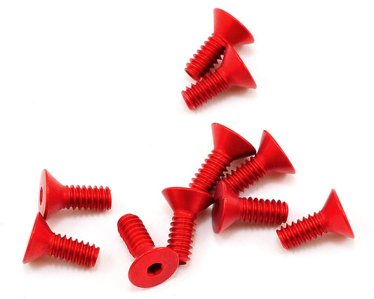 CRC 5/16" x4-40 Red Alum Flat Head (10)