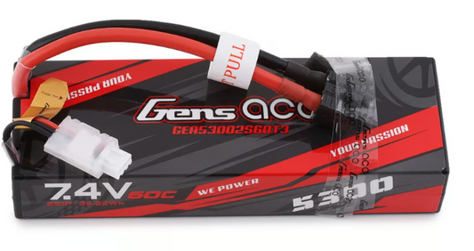 Gens Ace 2s LiPo Battery Pack 60C (7.4V/5300mAh) w/Universal Connector