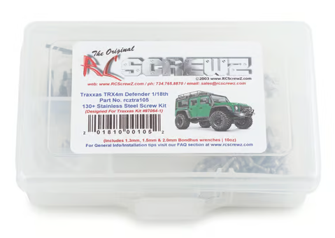 RC Screwz Traxxas 1/18th TRX-4M Defender Stainless Steel Screw Kit