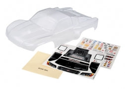 TRAXXAS Body, Slash 4X4 (clear, requires painting)/ window masks/ decal sheet