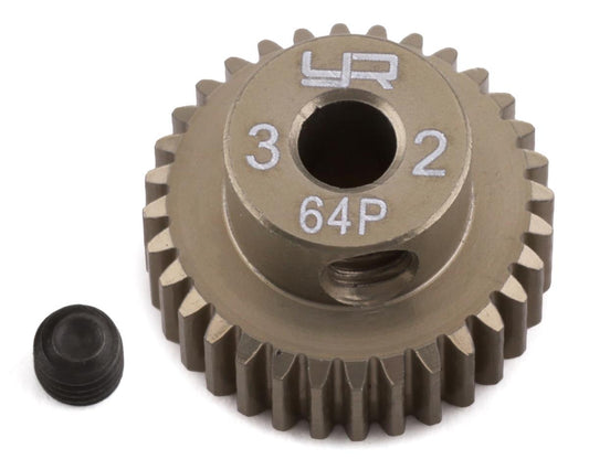 Yeah Racing 64P Hard Coated Aluminum Pinion Gear (32T)