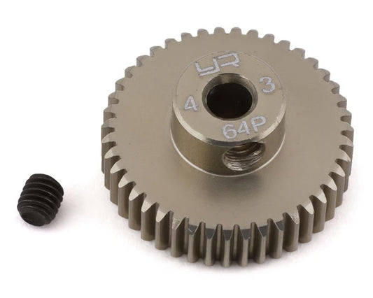 Yeah Racing 64P Hard Coated Aluminum Pinion Gear (43T)